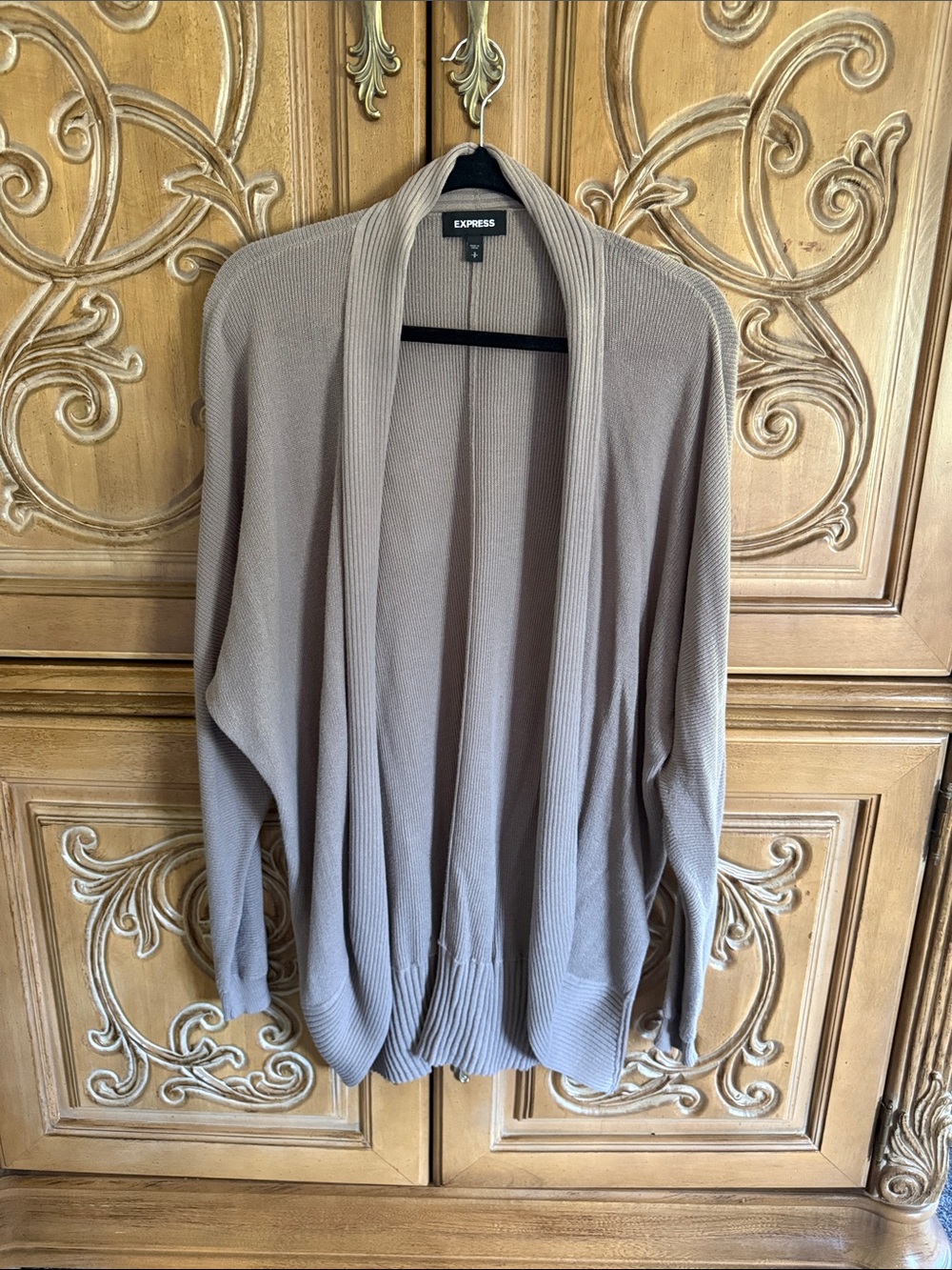 Express woman Taupe Open-Front Drape Cardigan